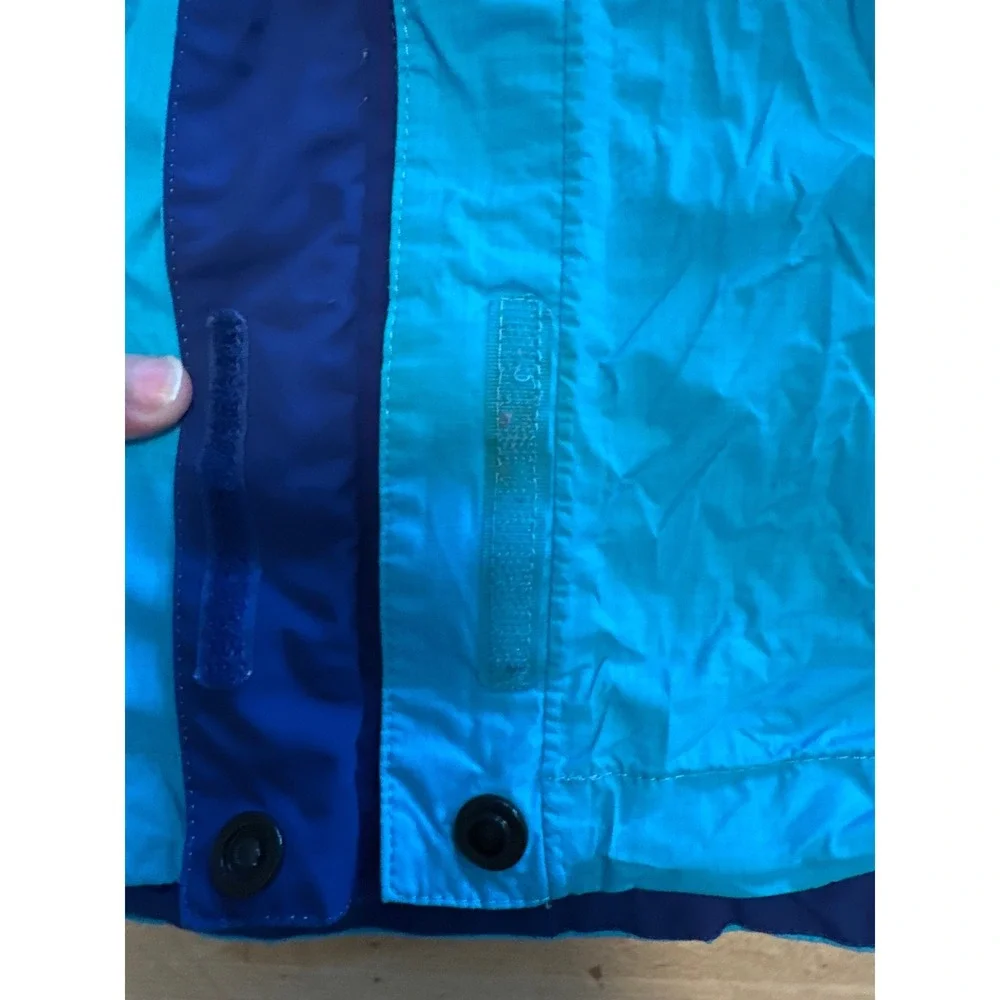 The North Face Womens Turquoise‎ Blue Rain Jacket Hooded Lightweight - S